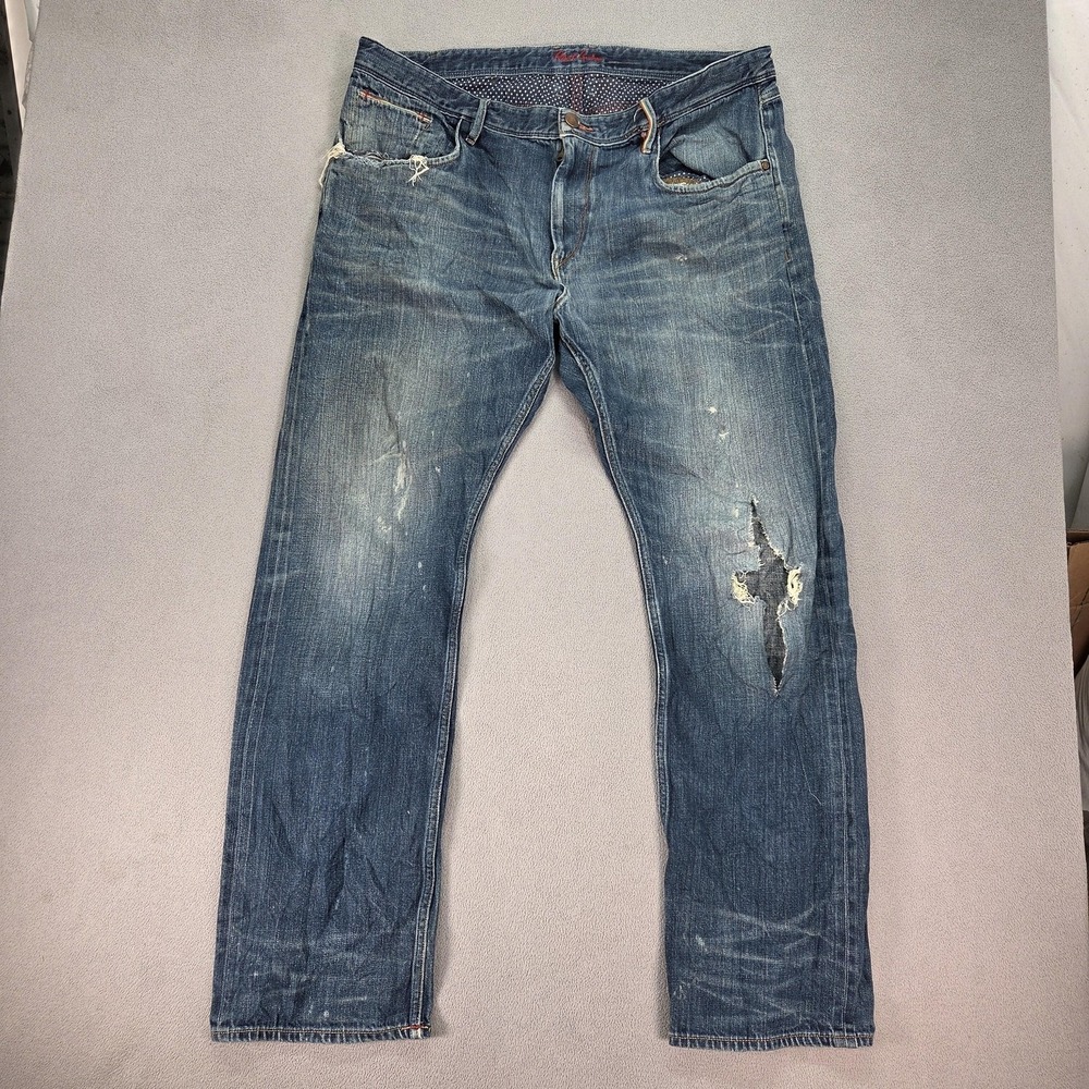 Robert Graham Classic Yates Jeans‎ Mens Blue Selvedge Slim Straight Fits 40x32